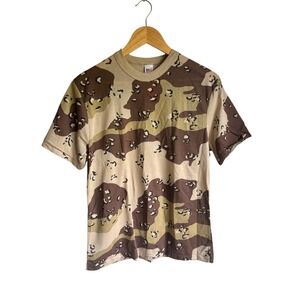 Vintage 90s Chocolate Chip‎ Desert Camo T-Shirt USA Made Single Stitch Large